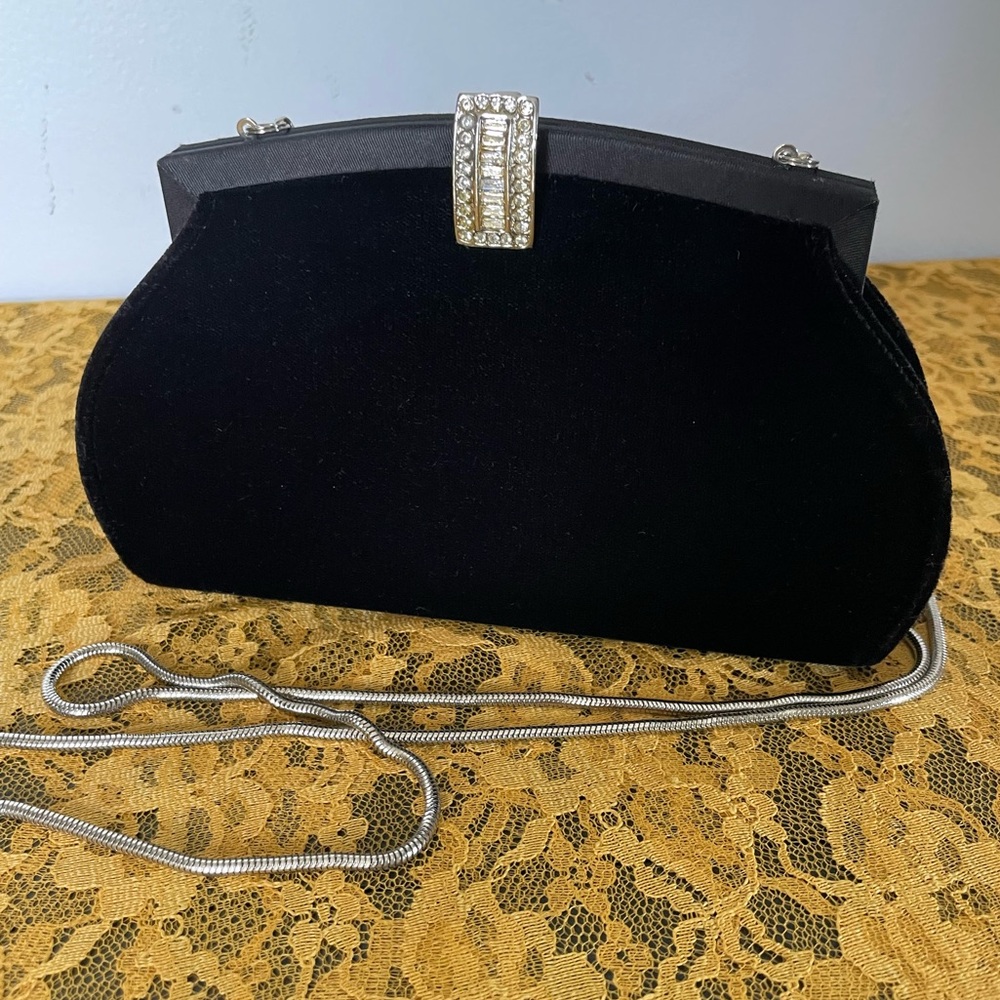 Hillard & Hanson Black Evening Clutch/Crossbody